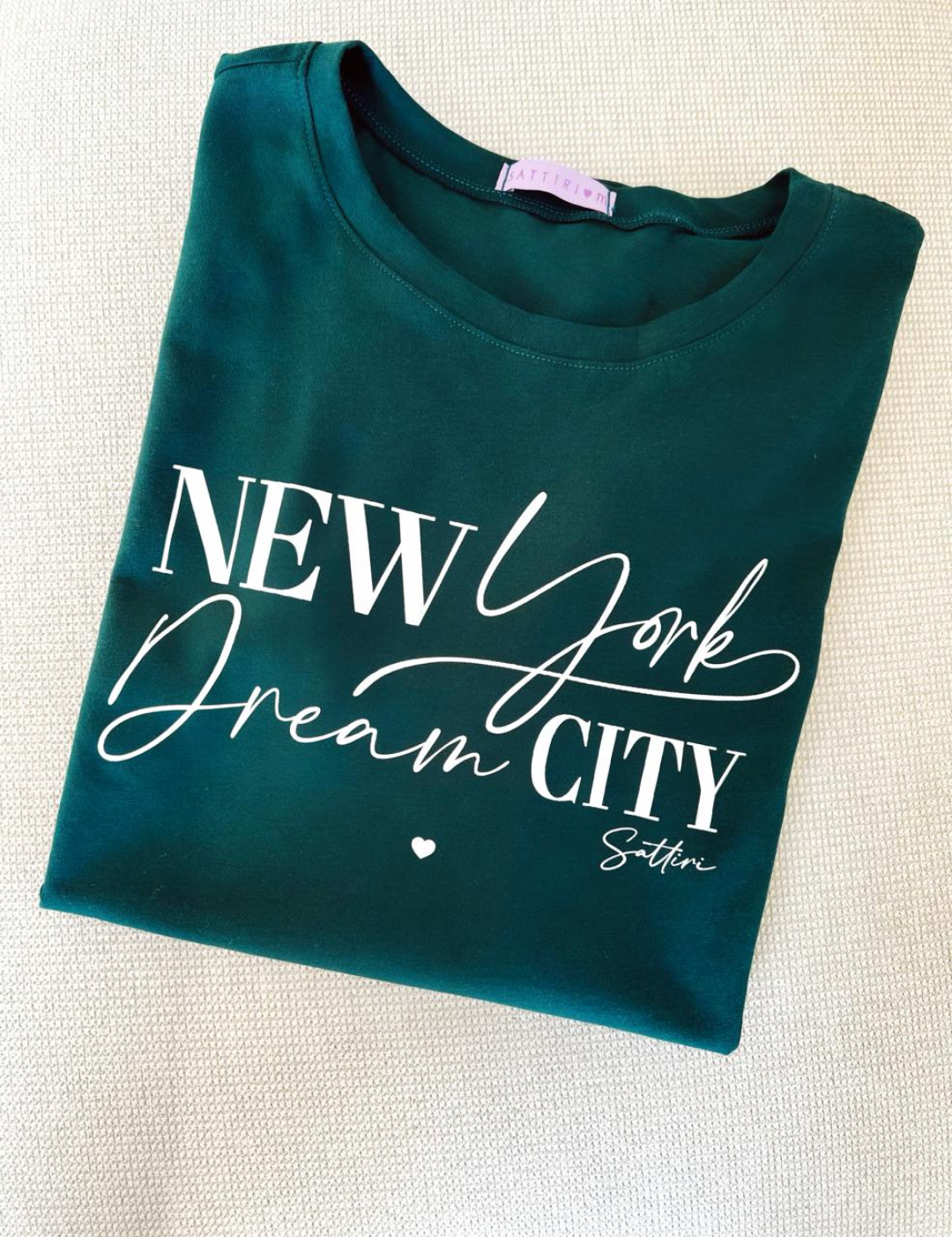Camiseta New York verde jade